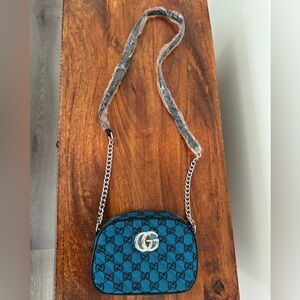 Blue and Black Crossbody Bag. No Brand.